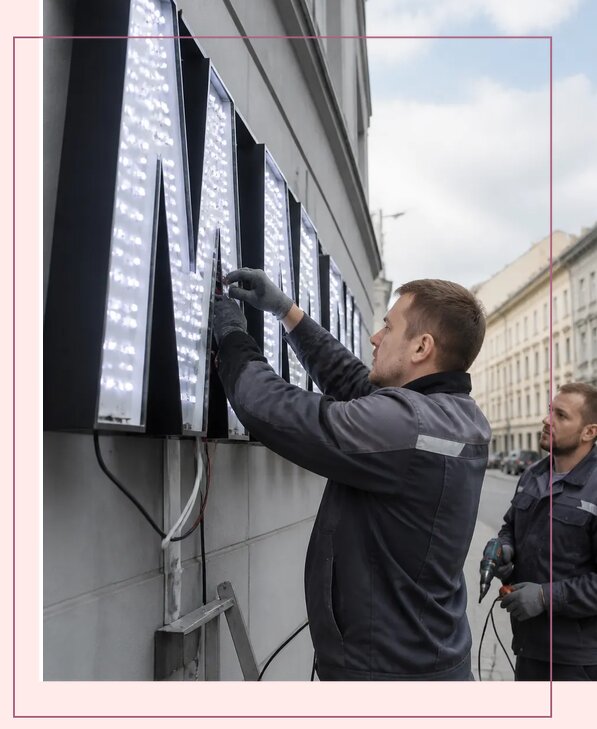 Изготовление и монтаж светодиодных LED вывесок в Троицке