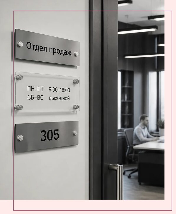 Офисные таблички на дверь в Троицке по цене от 5052 р. | Аванза-Трц