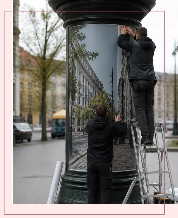 Изготовление и монтаж наружной рекламы на пилларах в Троицке
